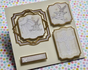 Handmade Christening Card for Baby Boy or Girl, Congratulations, Baptism Card