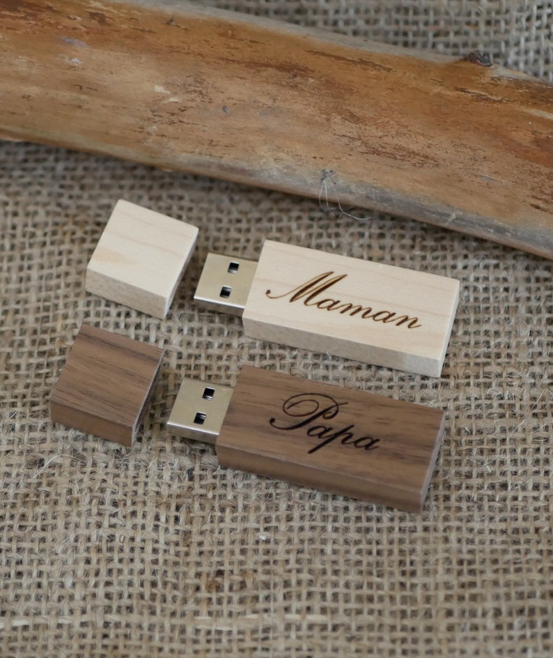 wood name personalized gift Gift customizez engrave wood USB flash drive stick 16 GB