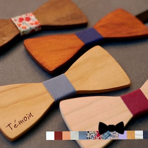 Personnalisez un Noeud Papillon bois homme sur mesure avec gravure : nom, date, mots doux pour cadeau personnalisé  mariage, fête des pères