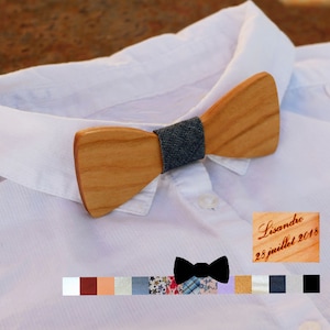Kid wood bow tie personalized with name engraved, child wooden bow tie, custom bowtie, french wood origin