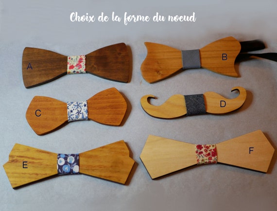 noeud papillon bois fleuri