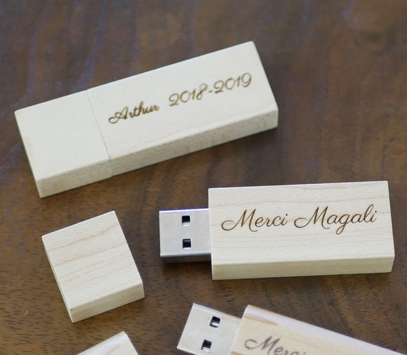 wood name personalized gift Gift customizez engrave wood USB flash drive stick 16 GB