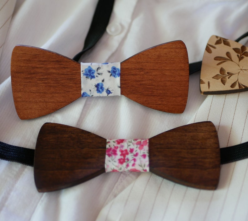 Personalized wood bow tie for man kid or teen boy, custom unique Holiday gift with name, date or quote image 7