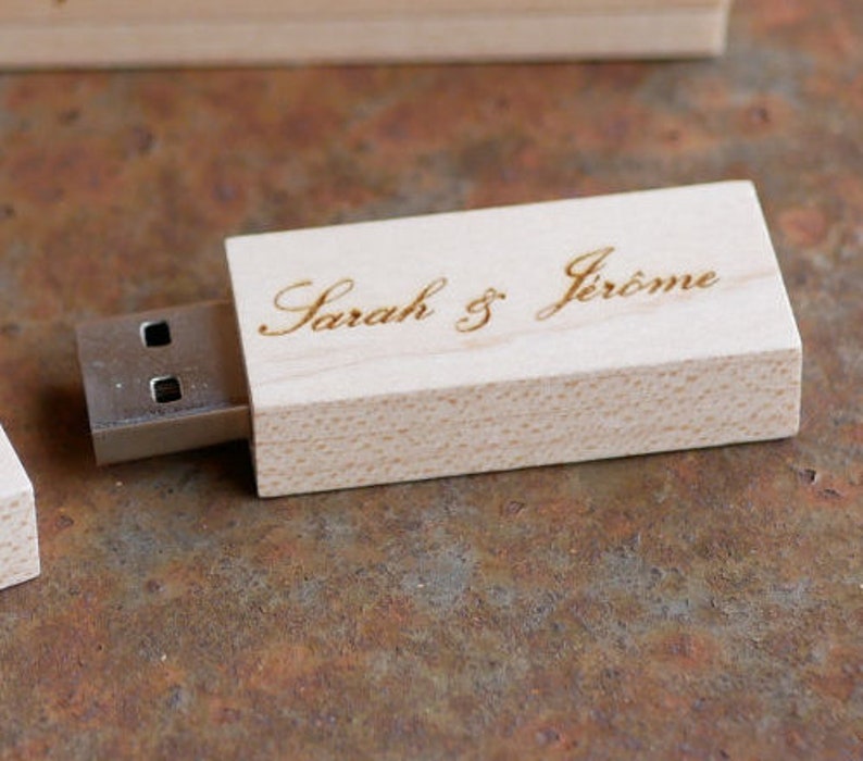wood name personalized gift Gift customizez engrave wood USB flash drive stick 16 GB