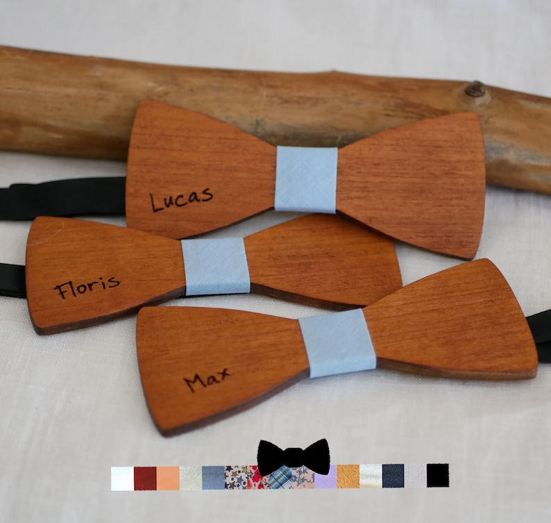 Nœud Papillon En Bois Personnalisé Gravé – Cadeau Original Pour Marié, Garçon D'honneur Ou Fête