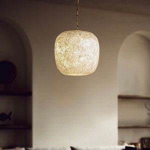 White alabaster hanging pendant, alabaster pendant with gold chain