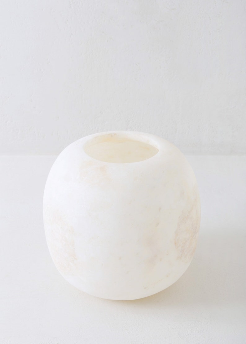 Egyptian white alabaster stone, alabaster candle holder, Middle East decor, candle holder, white alabaster stone image 3