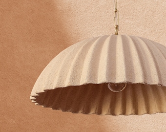 18.5" Clay Pendant Light, Large Handmade Ceramic Kitchen Island Lamp