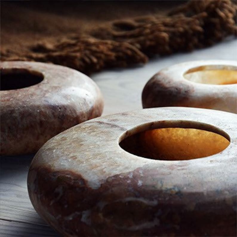 Egyptian Flat Alabaster Stone Alabaster Candle Holder Middle Etsy