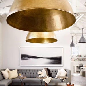 SETS OF 2, 16.1”, 19.6”, 22”, 24.8” Antiqued Gold Brass dome, Hand hammered textured brass, hammered pendant, Brass lamp, moroccan lamp