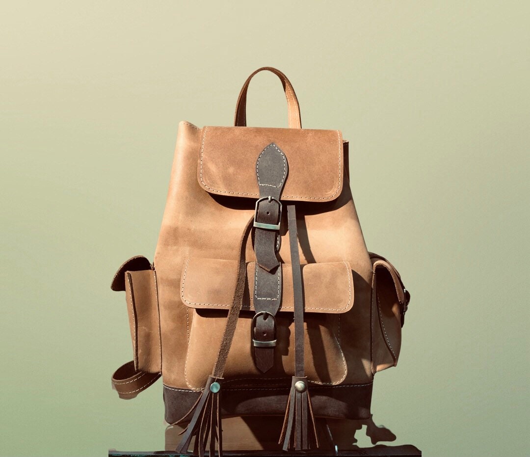 Genuine Leather, Leather Backpack, Made in Egypt. Egyptian Leather