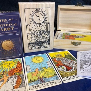 Tarot cards Deck. The tarot cards gift set , 78 Cards bag tarot cards with book Handcrafted box designer box gifts for her image 8