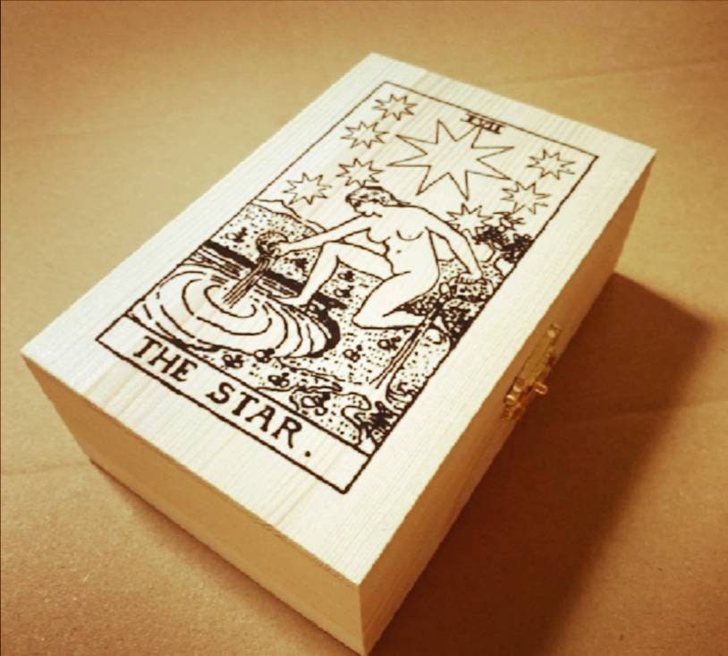 Estuche de madera para cartas de tarot y soporte de madera para cartas de  tarot, caja de cartas de tarot, caja de recuerdos de adivinación con  tablero