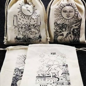 Tarot Deck Tarot cards ,100 page Guidebook cotton bag , gift for her easter image 4