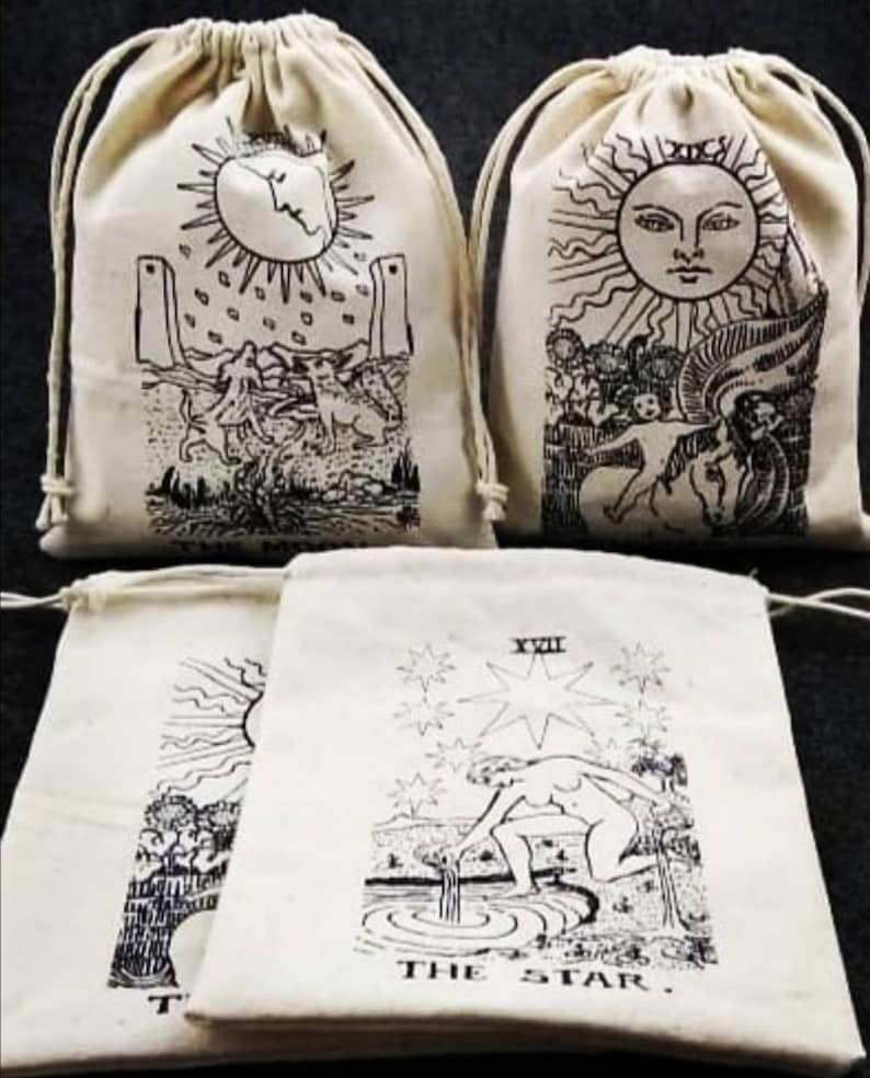 Tarot Deck Tarot cards ,100 page Guidebook cotton bag , gift for her easter image 4