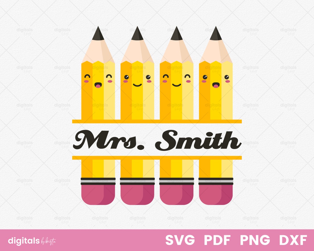 Pencil Svg, Pencil Name Frame Svg, Pencil Name Svg, Teacher Name Sign Svg, Classroom Sign Svg