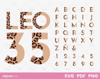 Leopard Alphabet SVG, Leopard Sublimation Alphabet, Alphabet Clipart, Leopard svg, leopard png, sublimation design, leopard print svg