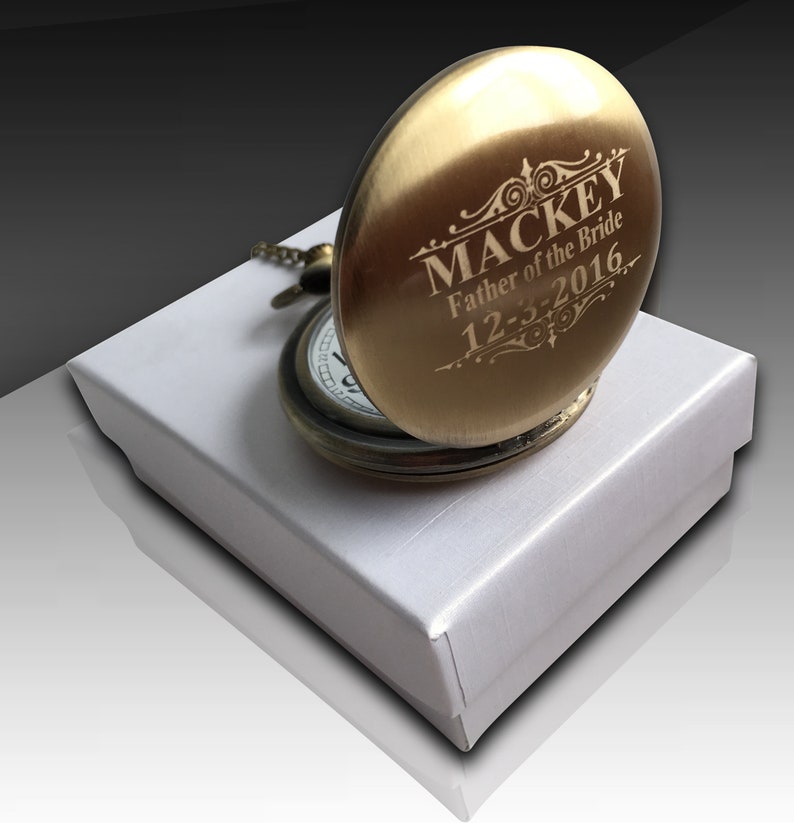 Groomsmen gift 4 Personalized Silver Pocket watches Groom Etsy