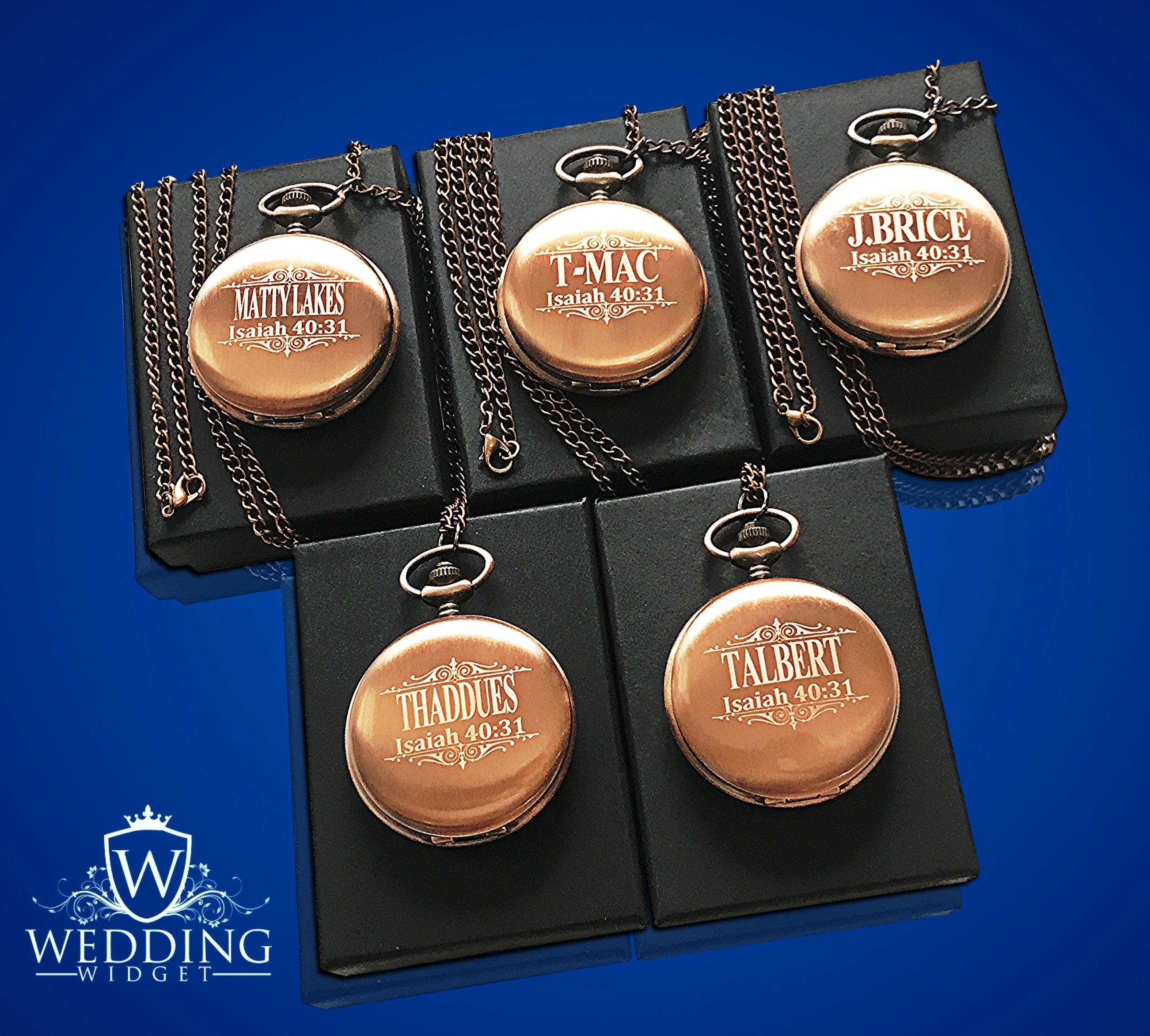 5 personalized pocket watches groom gift groomsmen couples