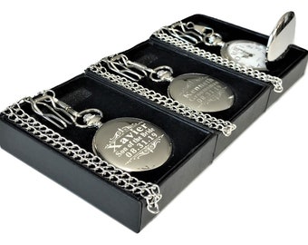 3 Groomsmen Taschenuhren - Gravierte Taschenuhr im Geschenk mit Box - Beste Mann Uhr für Männer - Personalisierte Geschenke für Ihn - Vintage Hochzeit
