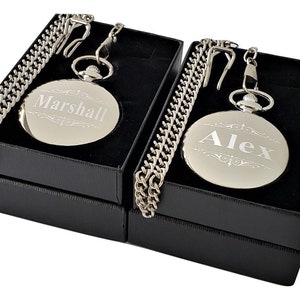 2 Personalized Pocket Watches - Father of the Bride - Father of the Groom - Usher and Groomsmen gift - 2 Wedding gifts - Best Man gifts