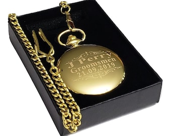 1 reloj de bolsillo personalizado - Regalos para damas de honor - Regalos para acomodadores y padrinos de boda - Regalos para padrinos de boda - Regalos para madrinas de honor - Regalos para ella