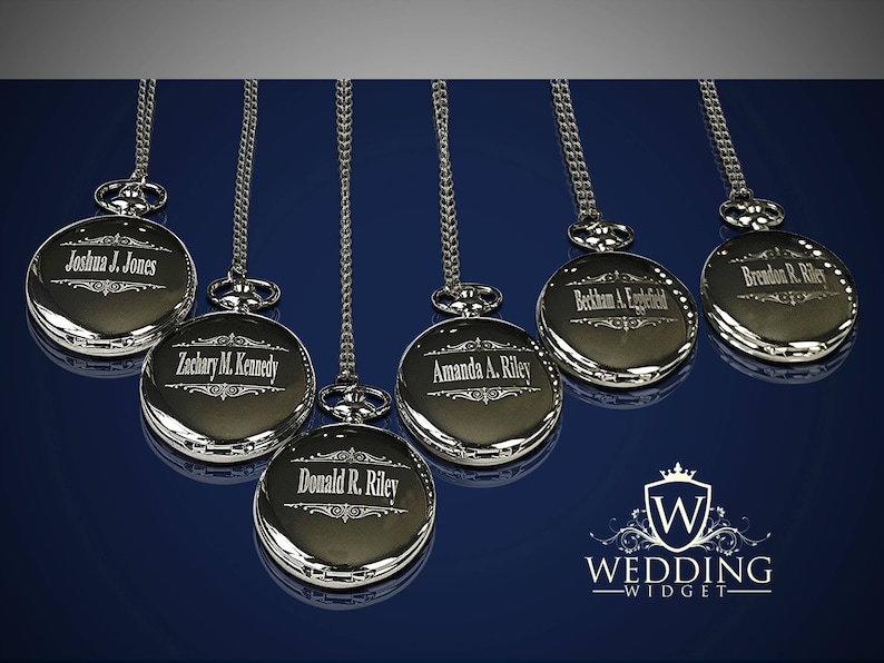 7 Personalized Pocket Watches Groomsman Engraved Gifts Etsy