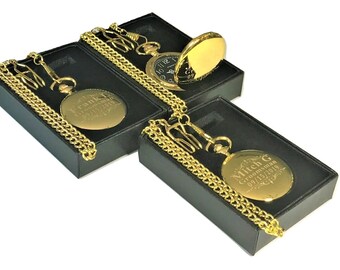 3 Taschenuhren mit Gravur - Personalisierte Geschenke für Ihn - Taschenuhr, Kette und passende Box inklusive - Groomsmen Geschenksets - Vintage Hochzeit