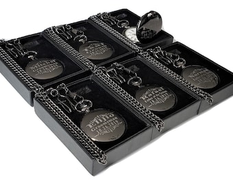 6 Taschenuhren graviert - Personalisierte Taschenuhren 6er Set - Hochzeitssets für Sie oder Ihn - Bräutigam Geschenke - Für Sie oder Ihn - Personalisiert