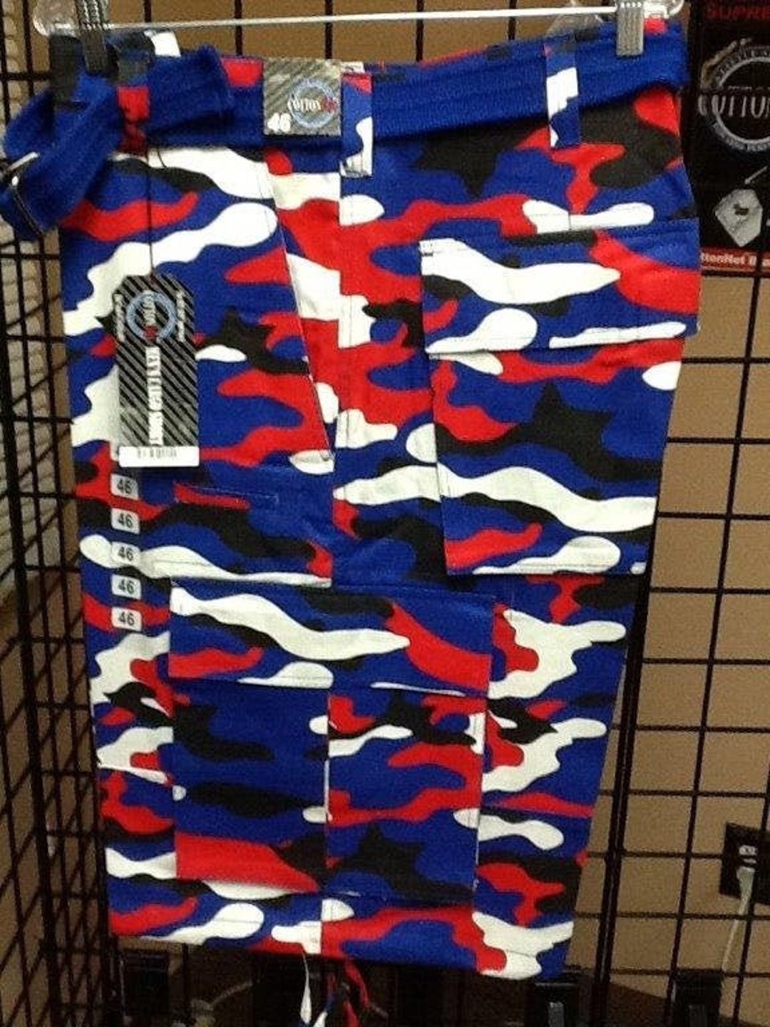 Men's Camouflage Cargo Shorts Red White Blue Size 44 Etsy