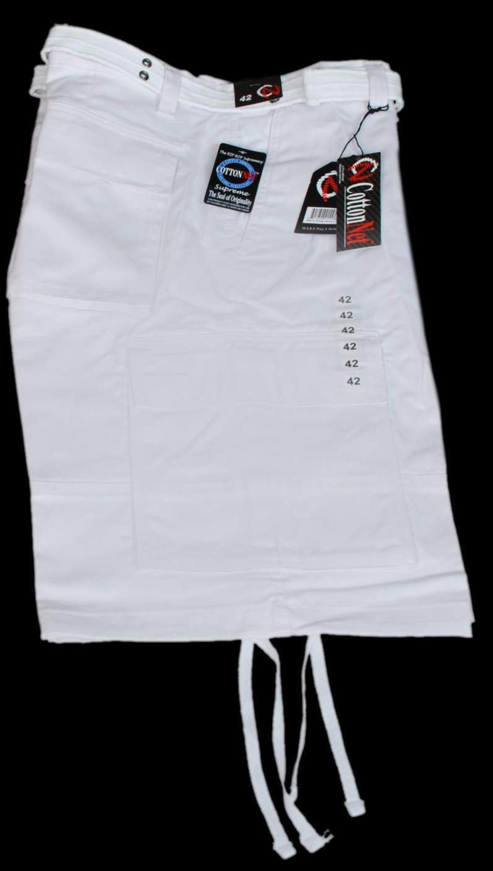 all white cargo shorts