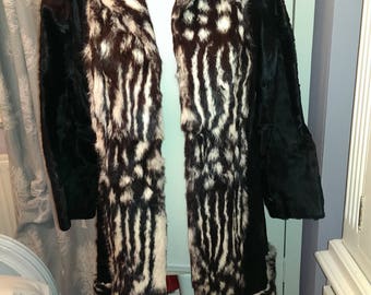 Vintage Fur Coat. Very Unusual. Ponyskin/Cowhide. Size S/M: 10/12