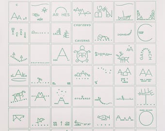 National Park letterpress poster - original illustrations of 63 parks: incl. Yosemite, Yellowstone, Arches, Grand Teton, Zion, Acadia