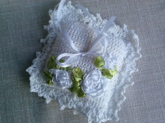 Crochet Ring Bearer Pillow Rustic Wedding Pillow Crochet And Etsy