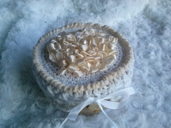 Crochet Ring Bearer Pillow Rustic Wedding Pillow Lace Etsy