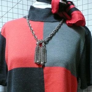 Vintage Studio Tahari Mock Neck , sweater, Color Block top, Retro, Mod