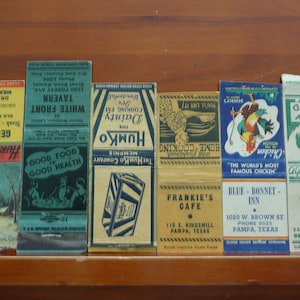 Vintage Matchbook Covers - lot of 6,  Ephemera, craft, art, collectible, history, tobacciana, advertisement