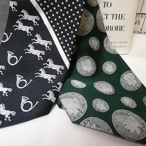 Statesman Neckties 2- vintage poly ties with beautiful patterns