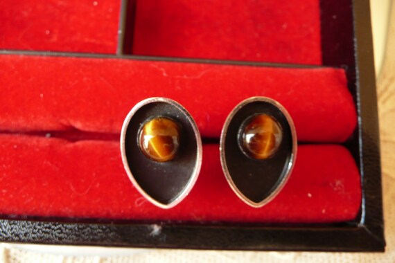 Tiger's Eye and Black cufflinks, stylish and mode… - image 4