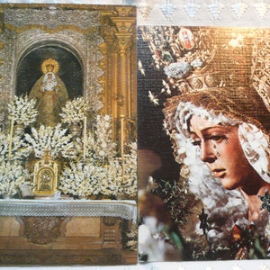 Lindos cartões postais religiosos vintage da Espanha, não postados, europeus, coisas efêmeras, artesanato, arte, religião