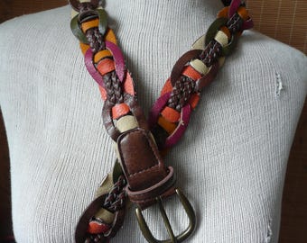 Vintage Boho Luxe Woven Leather Strip Wrap Around Belt - Etsy UK display picture 1