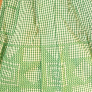 Vintage Gingham Check Apron, Quilting, Amish, Star,