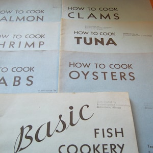 Vintage Recipes and Guides from Dept of Interior Fish and Wildlife, Alaska-set of 7