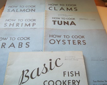 Vintage Recipes and Guides from Dept of Interior Fish and Wildlife, Alaska-set of 7