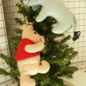 Felt Christmas ornaments, Winnie the Pooh, Eeyore, child&#39;s tree, nursery decor, storybook,