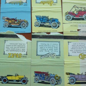 Vintage Matchbook Covers - lot of 6,  Ephemera, craft, art, collectible, history, tobacciana, advertisement, automobile