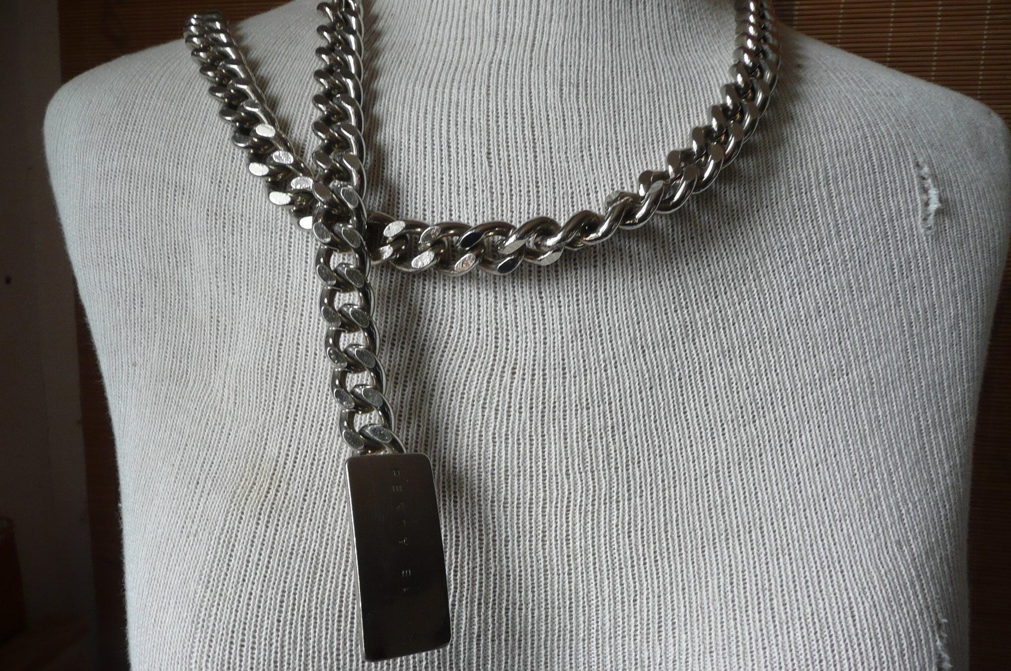NWT Vintage Perry Ellis Bronze & Copper Chain Belt M/L Perry Ellis Mesh Buckle Leather Reversible Belt Black/Brown  main image 3
