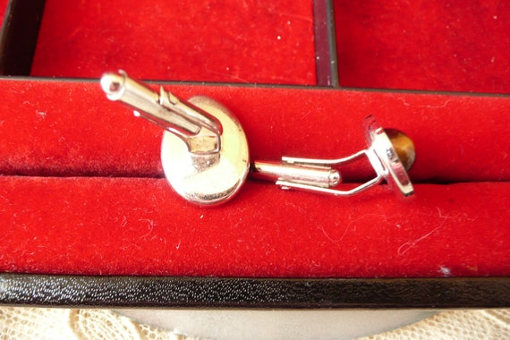 Tiger's Eye and Black cufflinks, stylish and mode… - image 3