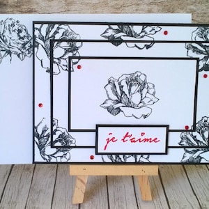 Carte pour la SAINT VALENTIN - Nuage de roses noires