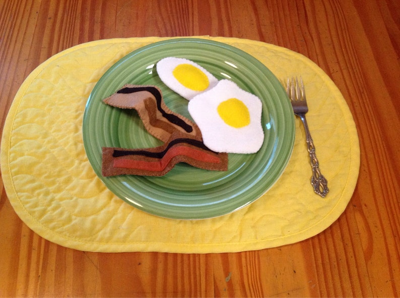 Felt Play Bacon and Egg Set Etsy